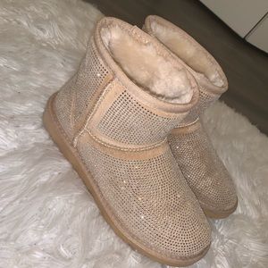 Sparkly Tan Ankle Booties
